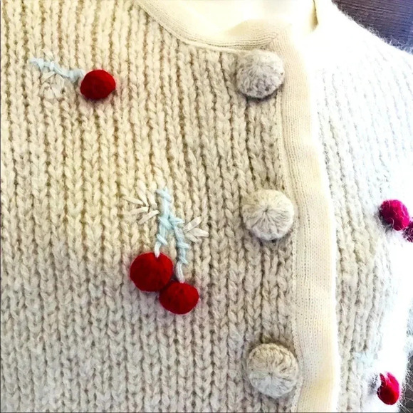 NWOT RARE Sleeping On Snow Anthropologie Cherries Cardigan - Picture 6 of 8